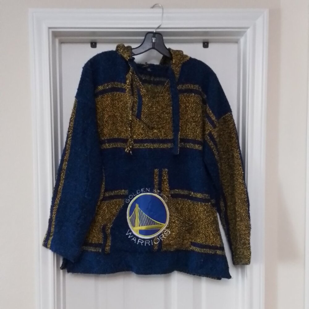 Mexican Baja Pullover Hoodie w/Golden State Warrior Patch XL